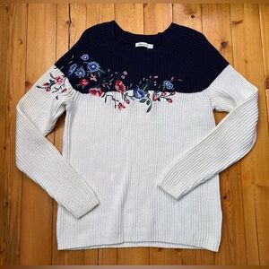 Reitmans floral embroidered knit sweater